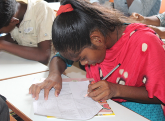 Warli mural painting at school